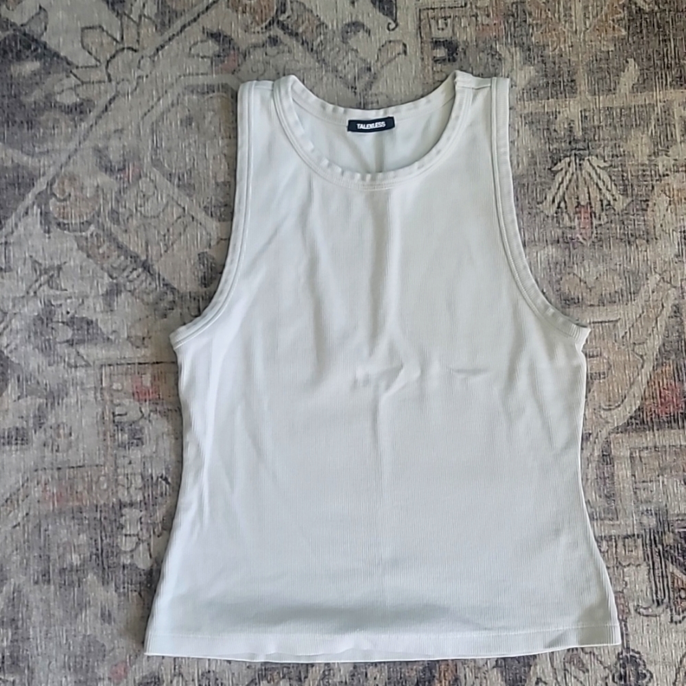 TALENTLESS CREAM THICK STRAP TANK